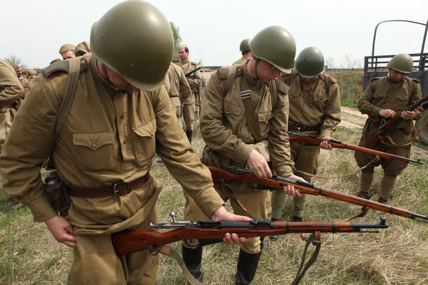 Re-enactment of    Battle at Orechov — Stock Photo, Image