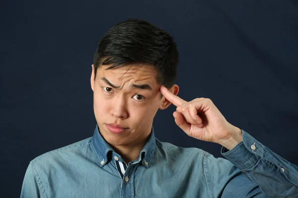 Man pointing his index finger — Stock Photo, Image