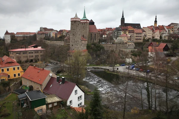 Spree River in centre in Bautzen — Stock Photo, Image