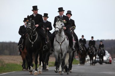 Sorbian Easter Riders in Upper Lusatia clipart