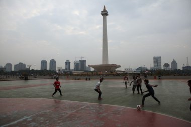 Çocuk oyun futbol Jakarta, Endonezya.