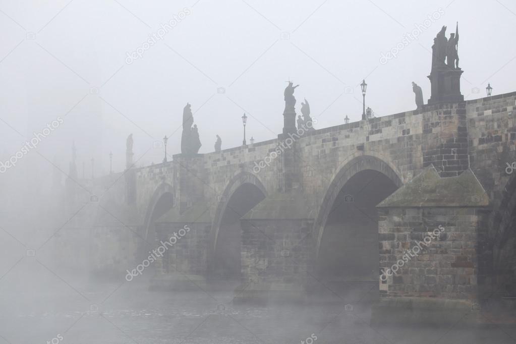 Morning fog over the Charles Bridge