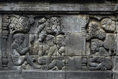 Bas kabartmaları Borobudur Tapınağı
