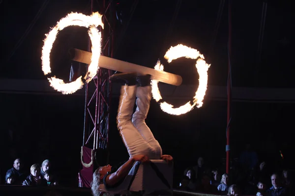 Czech fire juggler Lidvik Navratil — Stock Photo, Image