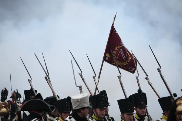 Rekonstrukcja bitwy z Austerlitz, Republika Czeska. — Zdjęcie stockowe