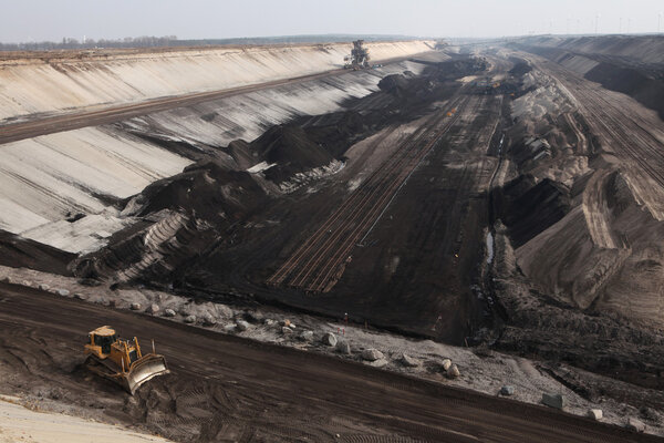 Open-pit coal mining near Cottbus