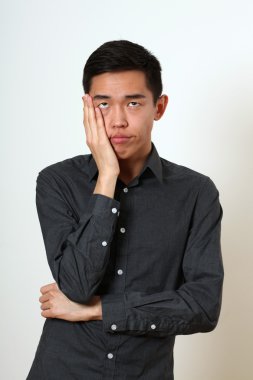 Frustrated Asian man clipart