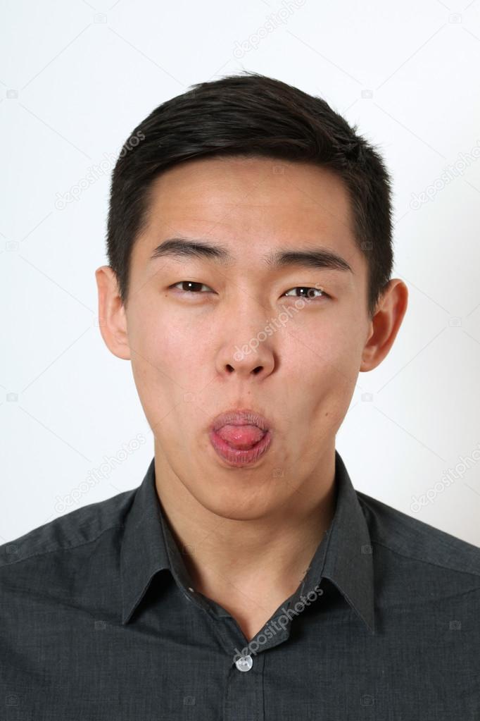 Funny young Asian man