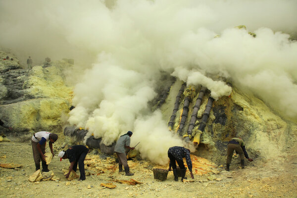 Sulphur mines in East Java