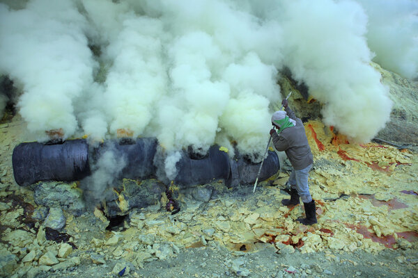 Sulphur mines in East Java