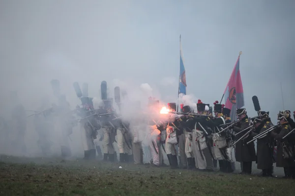 Inscenizacja bitwy pod Austerlitz — Zdjęcie stockowe