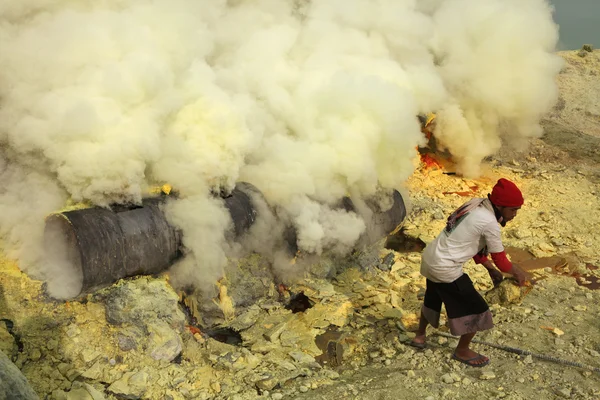 Doğu Cava madenlerde sülfür — Stok fotoğraf