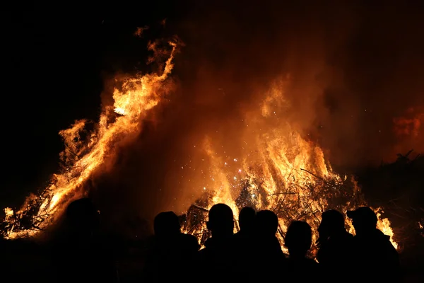 Easter bonfire in Spreewald Region — Stock Photo, Image