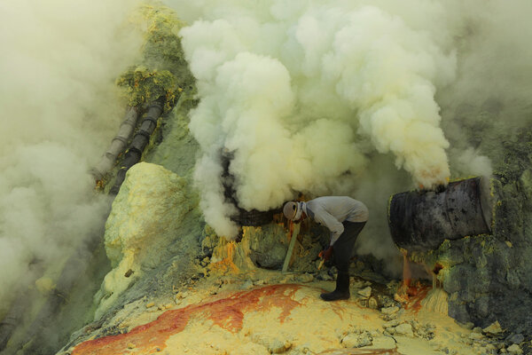 Sulphur mines in East Java