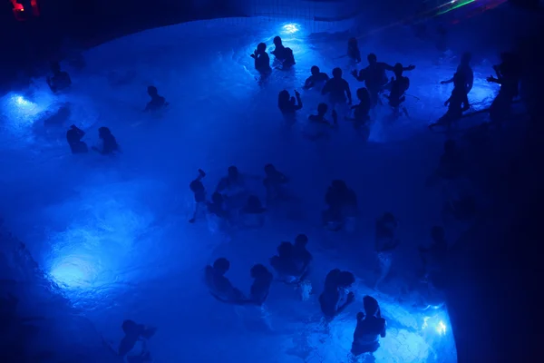 Night party in thermal bath — Stock Photo, Image