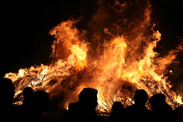 Easter bonfire in Spreewald Region — Stock Photo, Image