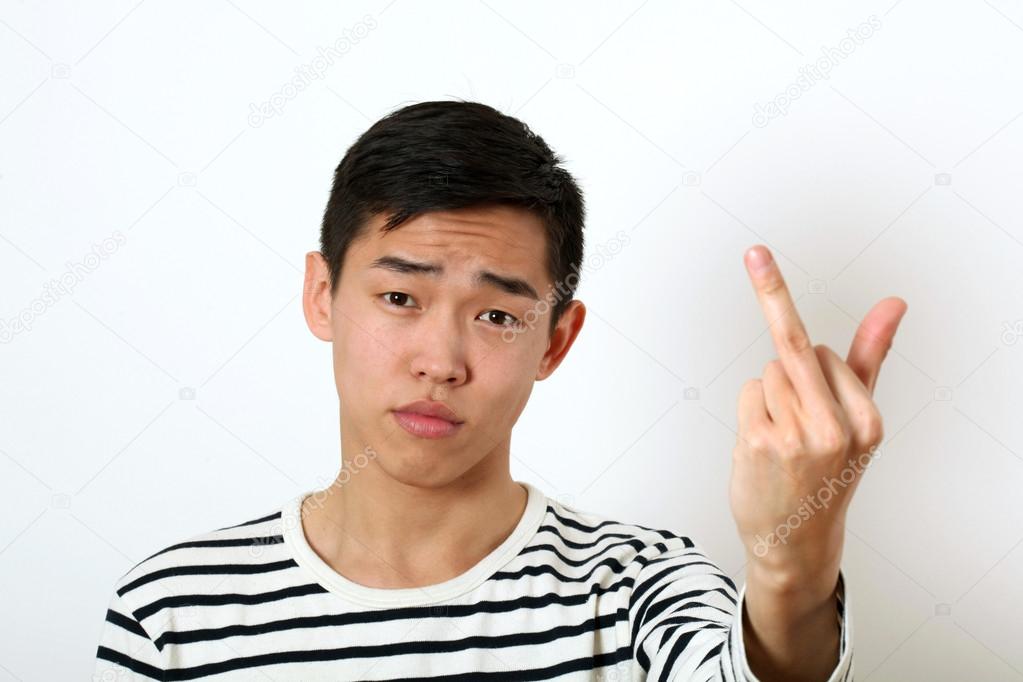 Man giving the middle finger sign