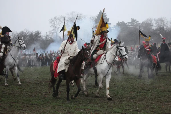 Re-enactment van de slag bij Austerlitz (1805), Tsjechië. — Stockfoto
