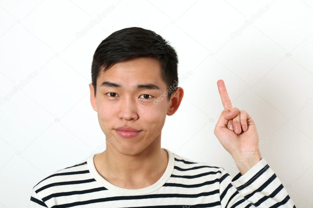 man giving the middle finger sign