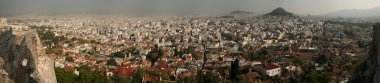 Mount Lycabettus tarihi merkezi üzerinden