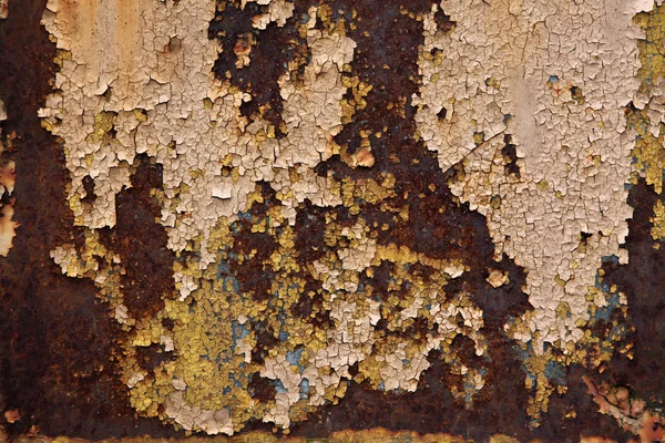 Parede de metal velho colorido em marrom — Fotografia de Stock