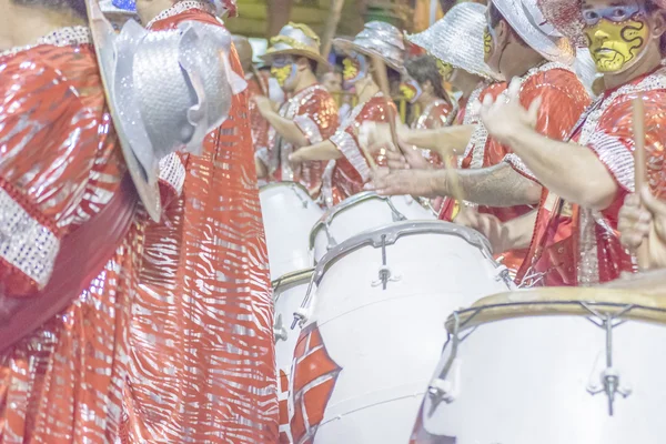 Group of Candombe Drummers at Carnival Parade of Uguay — стокове фото
