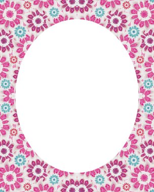 Yuvarlak kenarlıklı stilize çerçeve çiçek