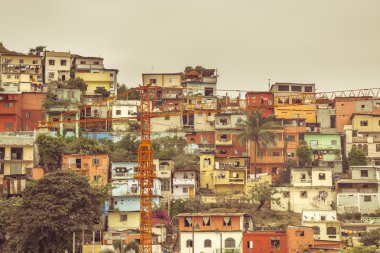 Eski evlerde: Cerro Santa Ana Guayaquil Ekvador renkli