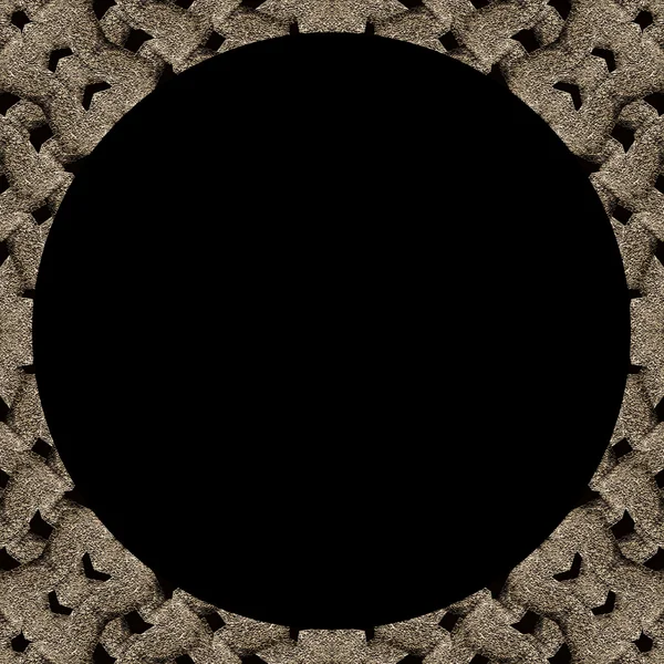 Schwarzer Rahmenhintergrund mit geometrischen Musterrändern — Stockfoto