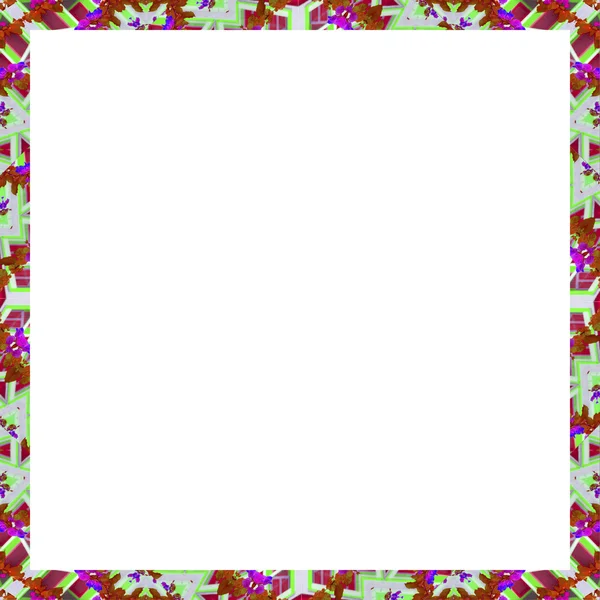 Cornice quadrata bianca con bordi decorati — Foto Stock