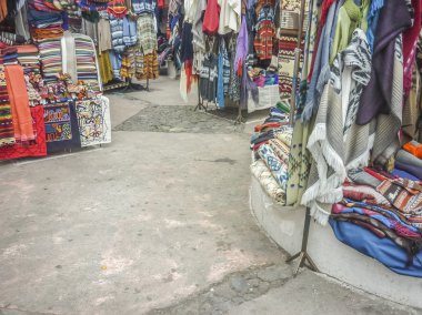 Ekvador Otavalo şehir kumaş pazarı