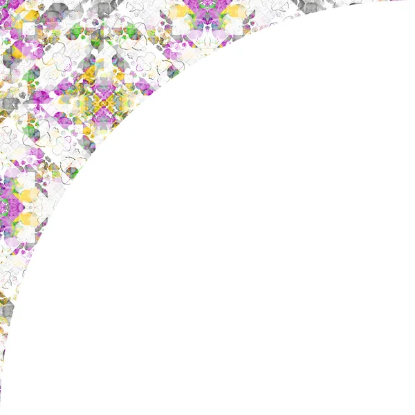幾何学的な華やかな丸い枠線と白い背景 — ストック写真