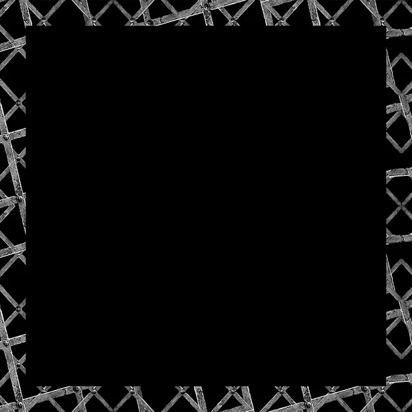 Schwarzer Rahmen mit geometrischer Grunge-Textur — Stockfoto