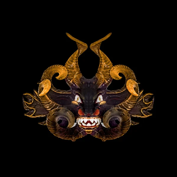 Isolerade Demon Tribal Mask — Stockfoto