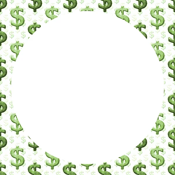 White Background with Money Pattern Borders — Stock Photo, Image