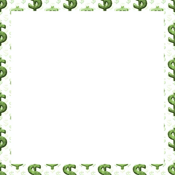 White Background with Money Pattern Borders — Stock Photo, Image