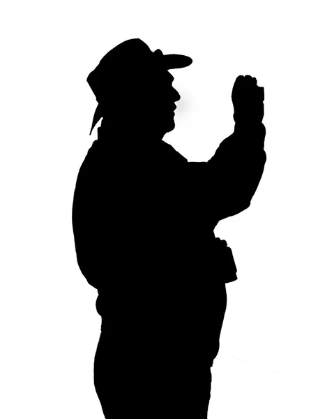 Isolierte Silhouette Mann fotografiert — Stockfoto