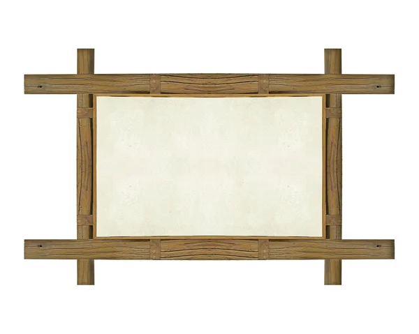 Quadro de madeira retangular isolado sobre branco — Fotografia de Stock