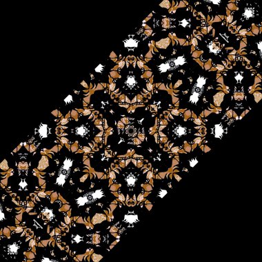 Bir şekilde dekore edilmiş kenarlıklı siyah arka plan