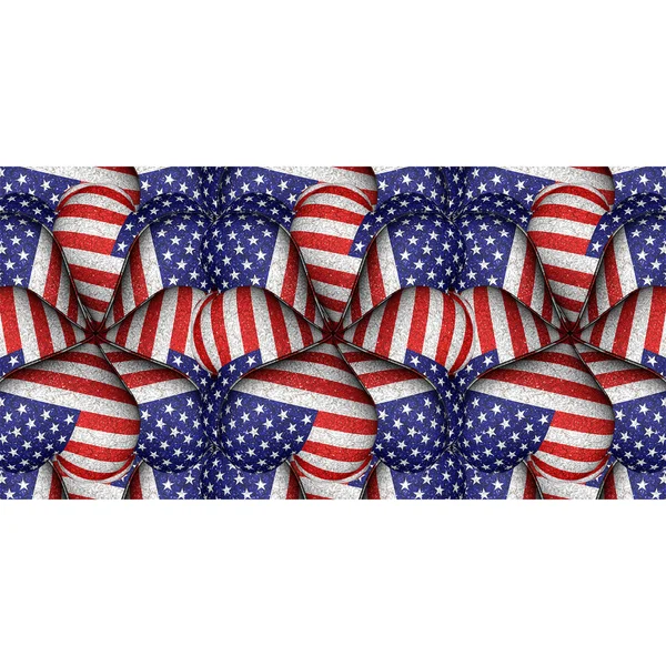 White Background with Usa Flag Pattern Borders — Stock Photo, Image