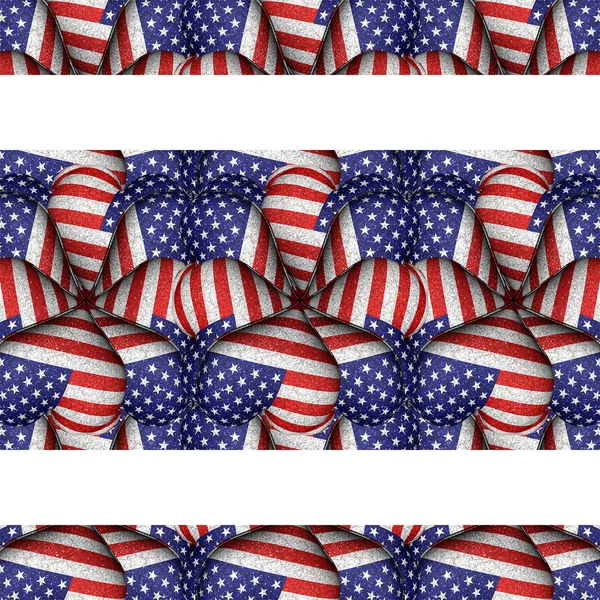White Background with Usa Flag Pattern Borders — Stock Photo, Image