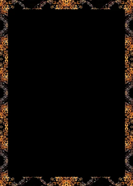 Black Background with Decorated Borders — Stock Photo, Image