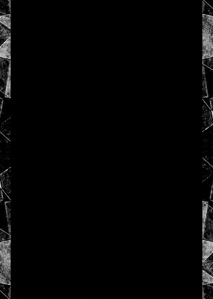 黑色背景与几何 Grunge 边界 — 图库照片