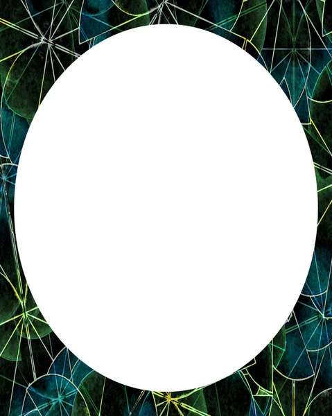 Cerchio sfondo bianco con bordi rotondi decorati — Foto Stock