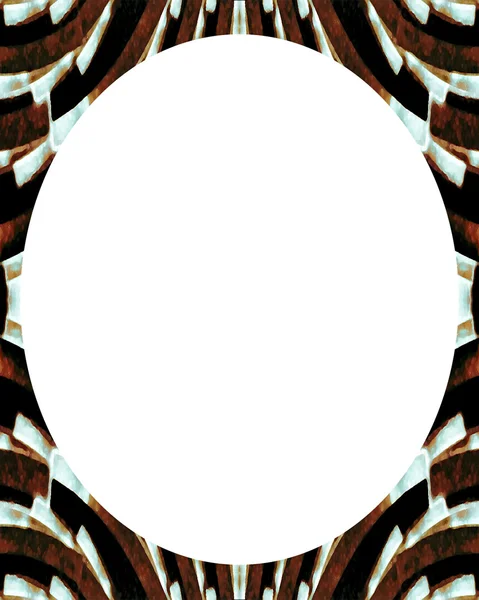 Fundo branco do círculo com bordas redondas decoradas — Fotografia de Stock
