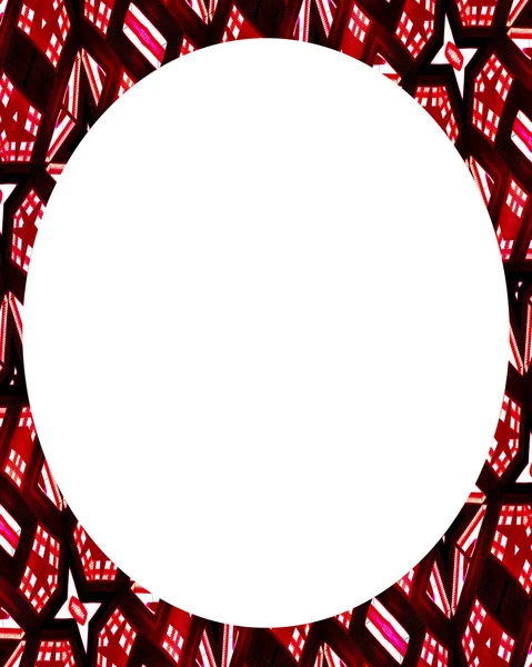 Círculo fondo blanco con bordes redondos decorados —  Fotos de Stock