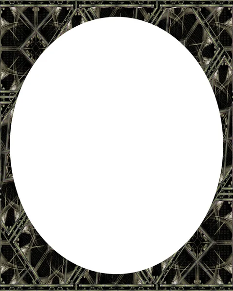 Fundo branco do círculo com bordas redondas decoradas — Fotografia de Stock
