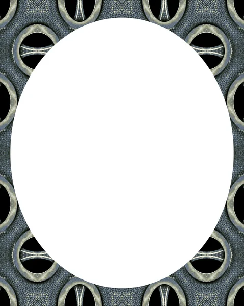 Koło białe tło z zdobione okrągły granic — Zdjęcie stockowe