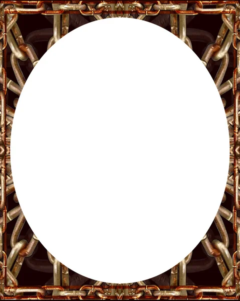 Koło białe tło z zdobione okrągły granic — Zdjęcie stockowe