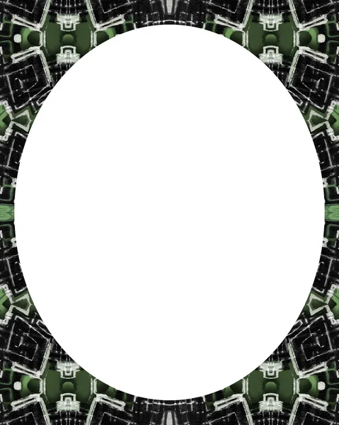 Cercle fond blanc avec bordures rondes décorées — Photo